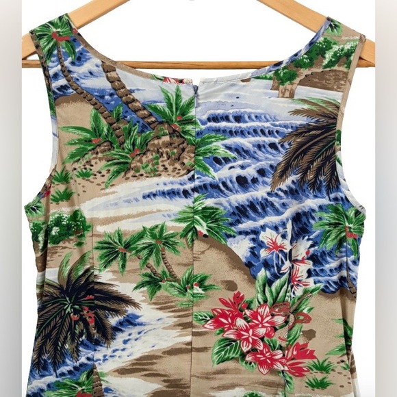 Talbots Hawaiian Aloha tropical prnt slvlss shift drss SZ M 8-10 coastal - Picture 9 of 10